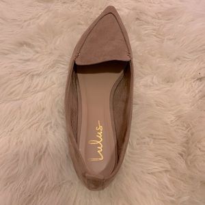 Taupe Pointed Toe Flats